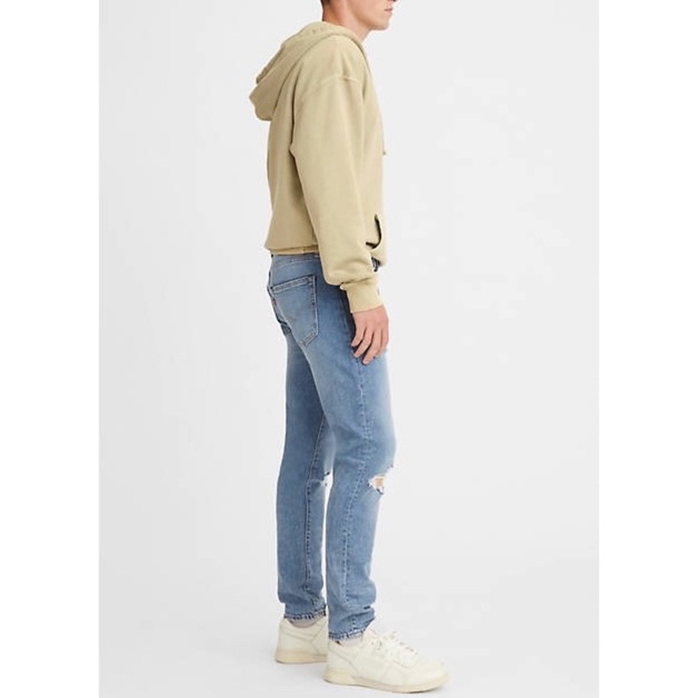 Levi’s 512 Perfect Medium Wash Factory Distressed High Rise Slim Tapered Jeans